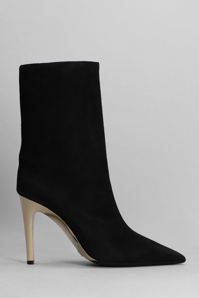 Cierra High Heels Ankle Boots In Black Suede