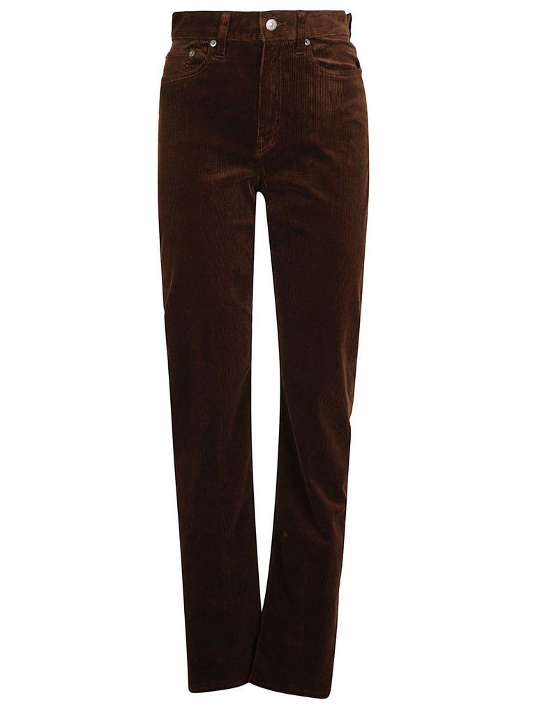 Button Detailed Straight Leg Trousers