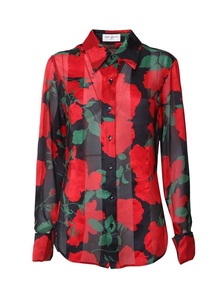 Floral Print Silk Shirt