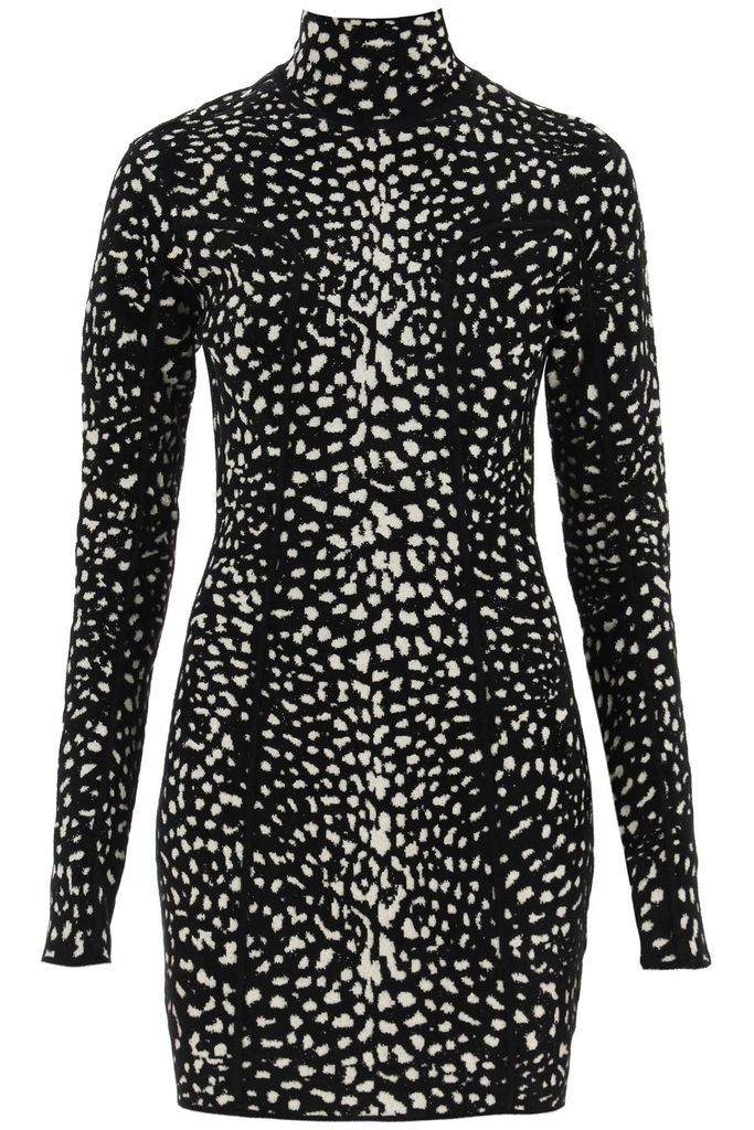 Animalier Jacquard Knit Mini Dress