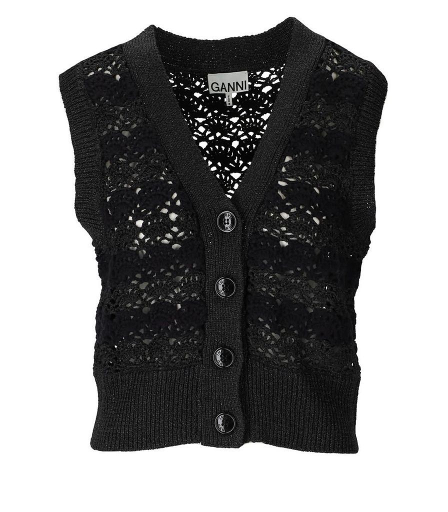 Black Crochet Vest