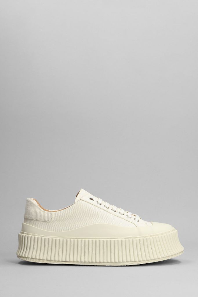 Sneakers In White Cotton