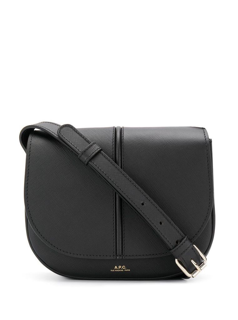 Sac Demi Lune Crossbody Bag In Black Leather With Logo Woman A.p.c.