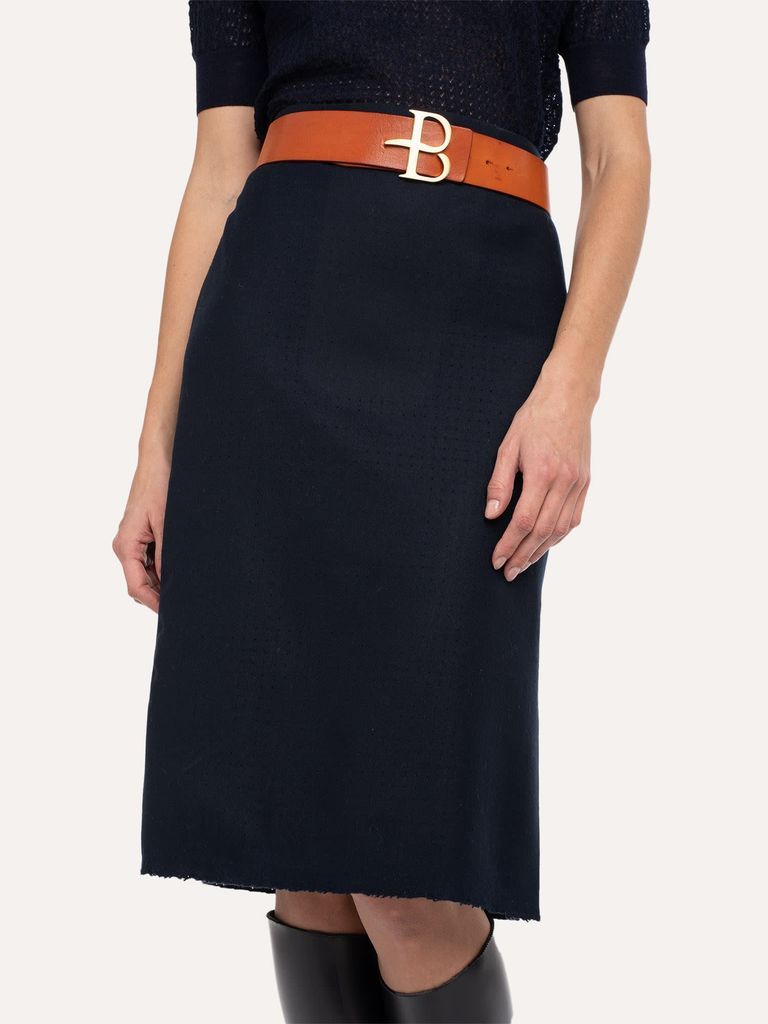 Lasered Wool Skirt