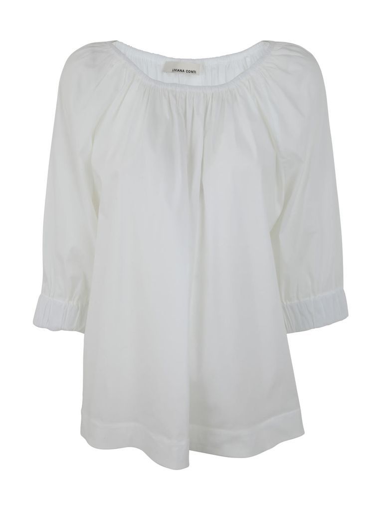 Blouse With Medium Lenght Sleeves With Elasticated Wrists