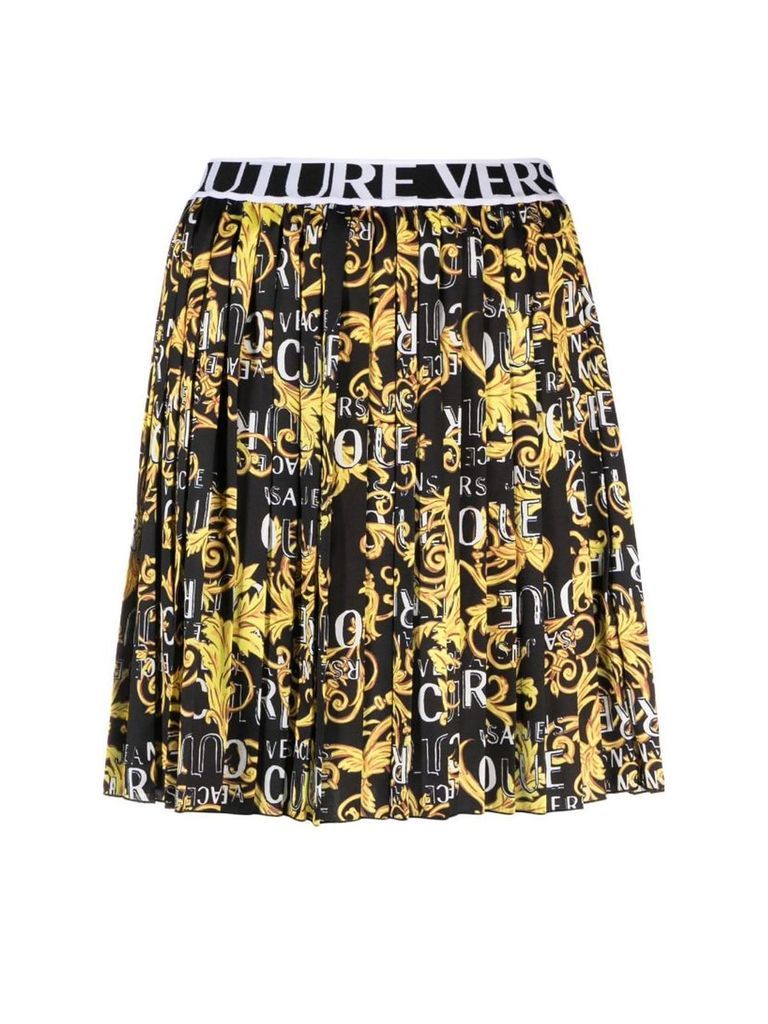 Logo Printing Pleated Skirt With Elastic Band