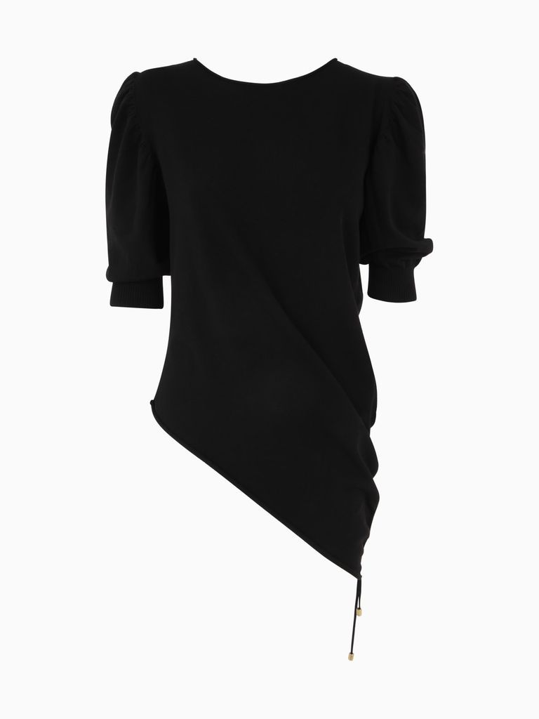 Lons Sleeves Sweater With Side Asymmetrical Coulisse