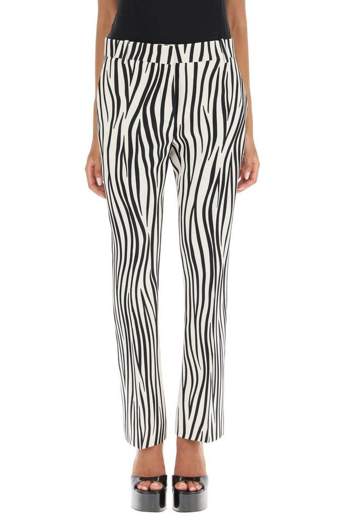 Zebra Printed High Waist Trousers