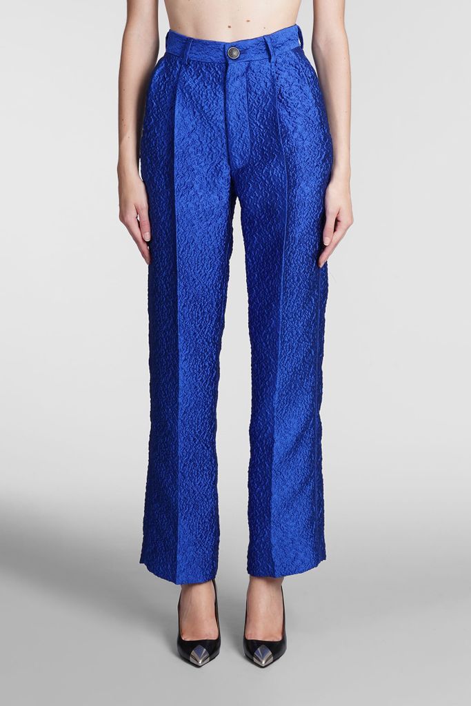 Pants In Blue Polyester