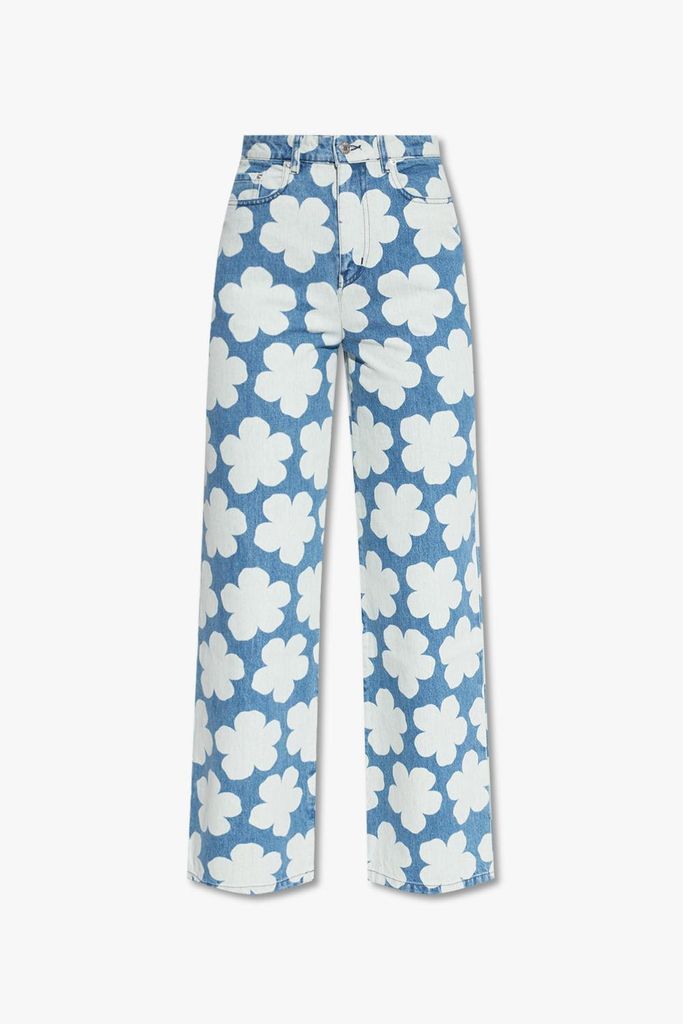 Jeans With Floral Motif