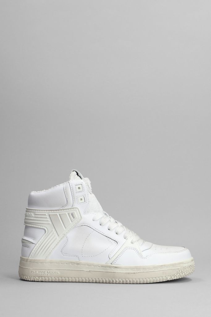 La Grande Sneakers In White Leather