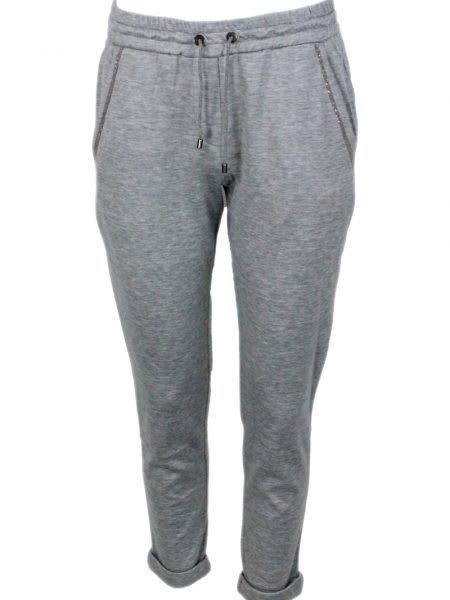 Jogging Trousers In Cotton And Silk With Monili On The Pockets