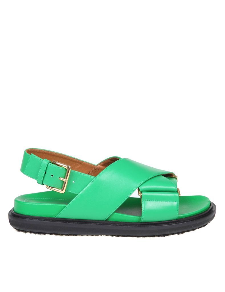Fussbett Sandal In Green Leather