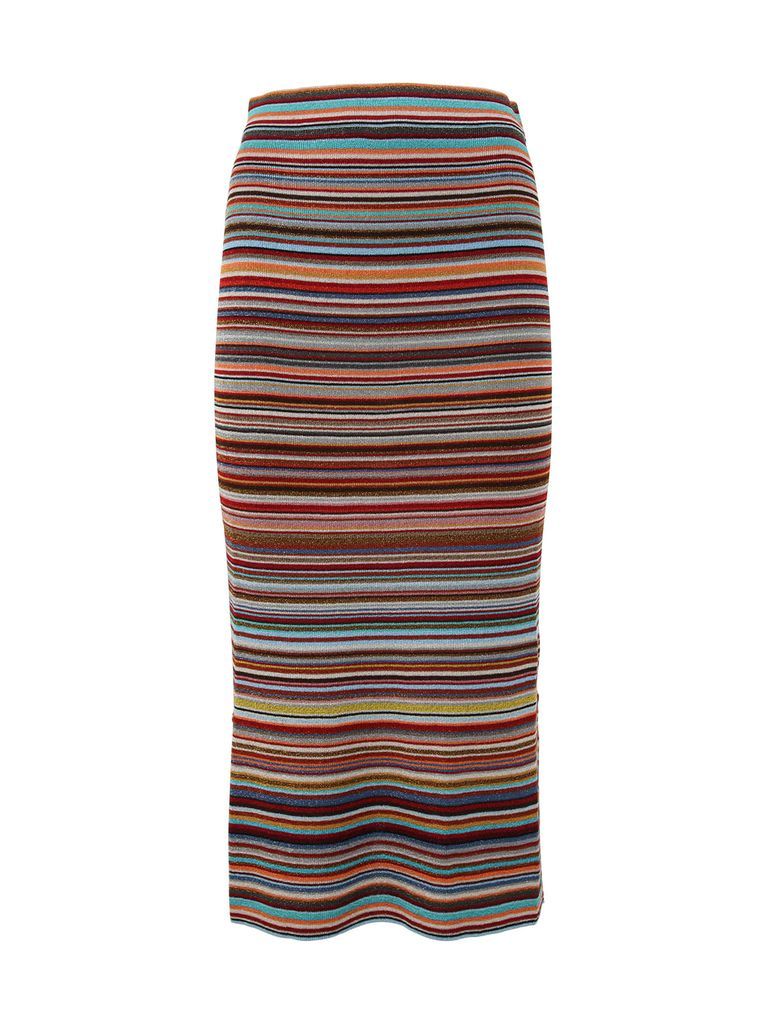 Skirt With Stripes And Lurex
