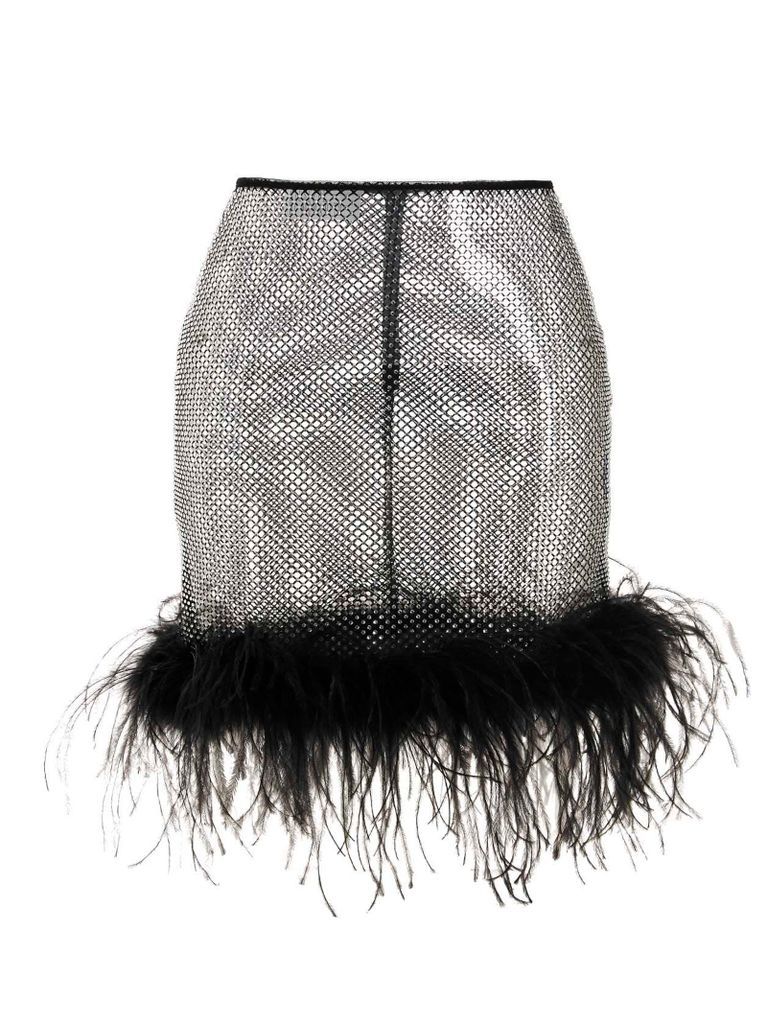 Feather Crystal Mesh Skirt