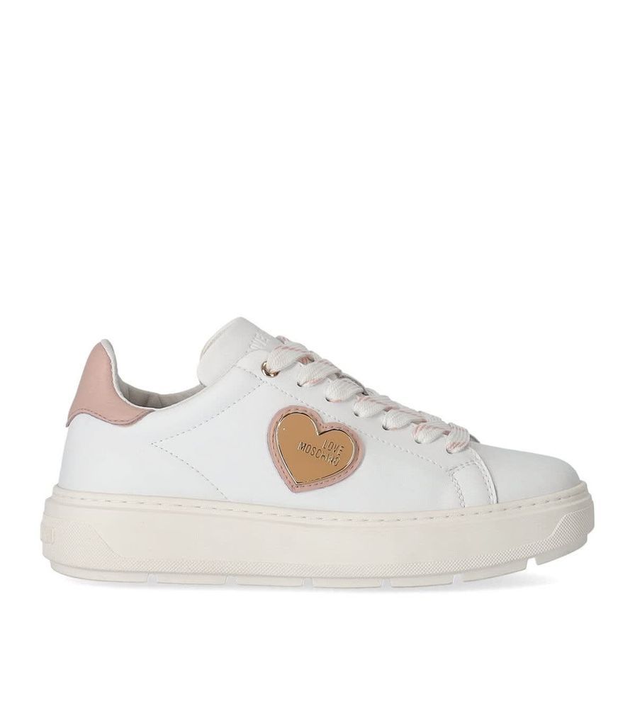 White Pink Sneaker With Logo