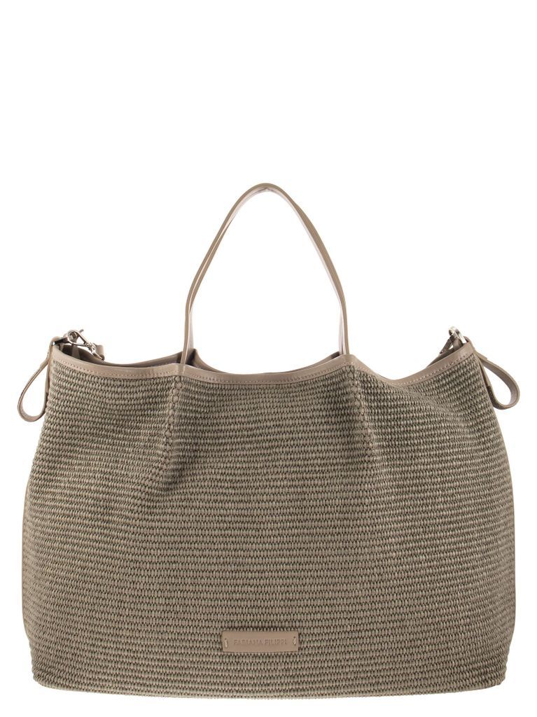 Woven Leather Shopping Bag