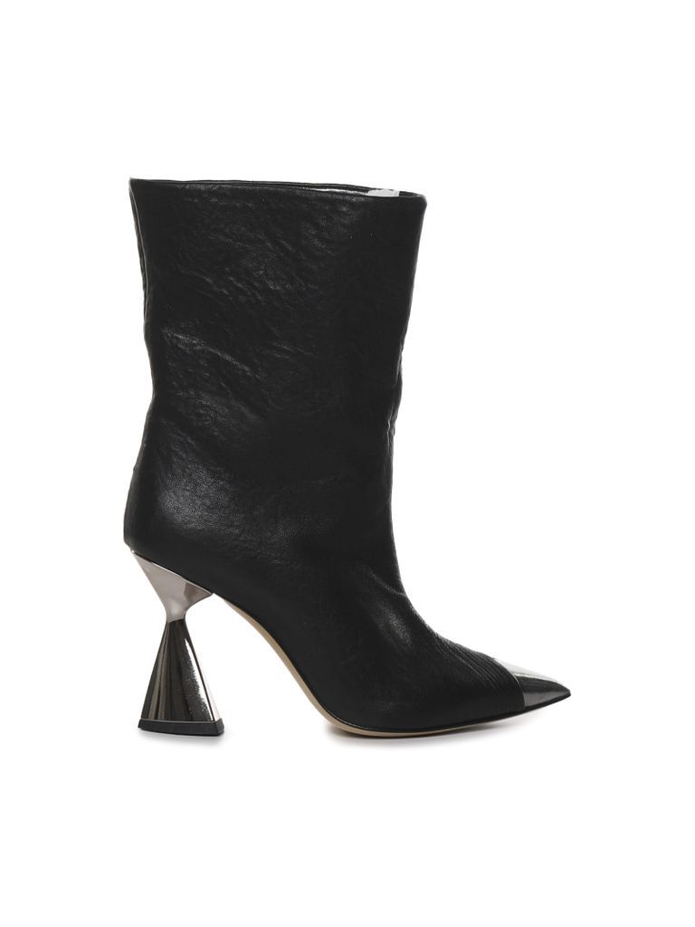 Ankle Boots With Contrasting Toe