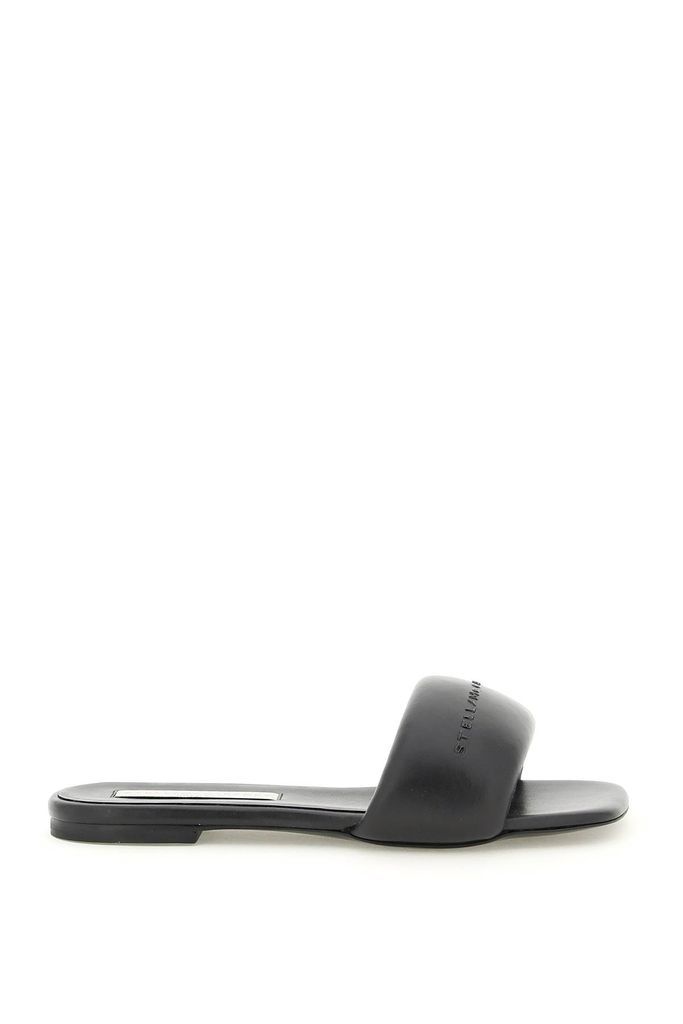 Padded Faux Leather Slides