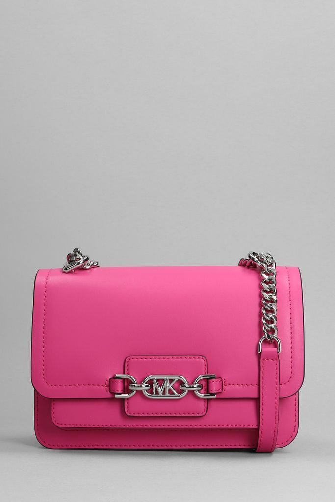 Heater Shoulder Bag In Fuxia Leather