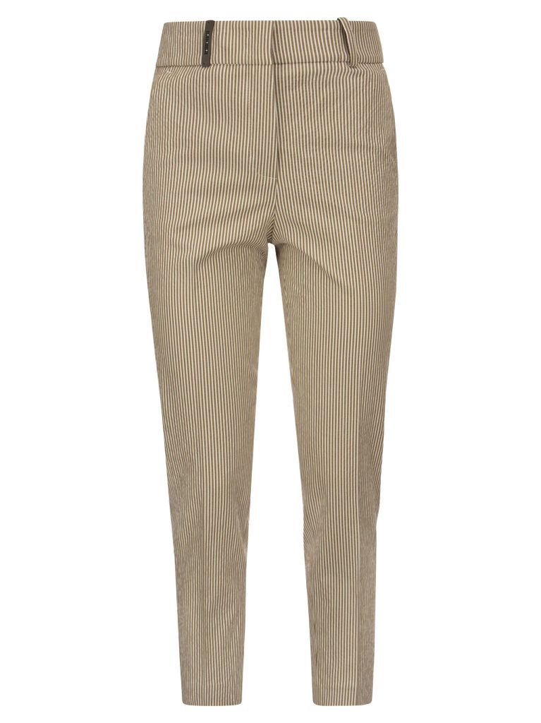 Techno Trousers In Pinstripe Stretch Cotton