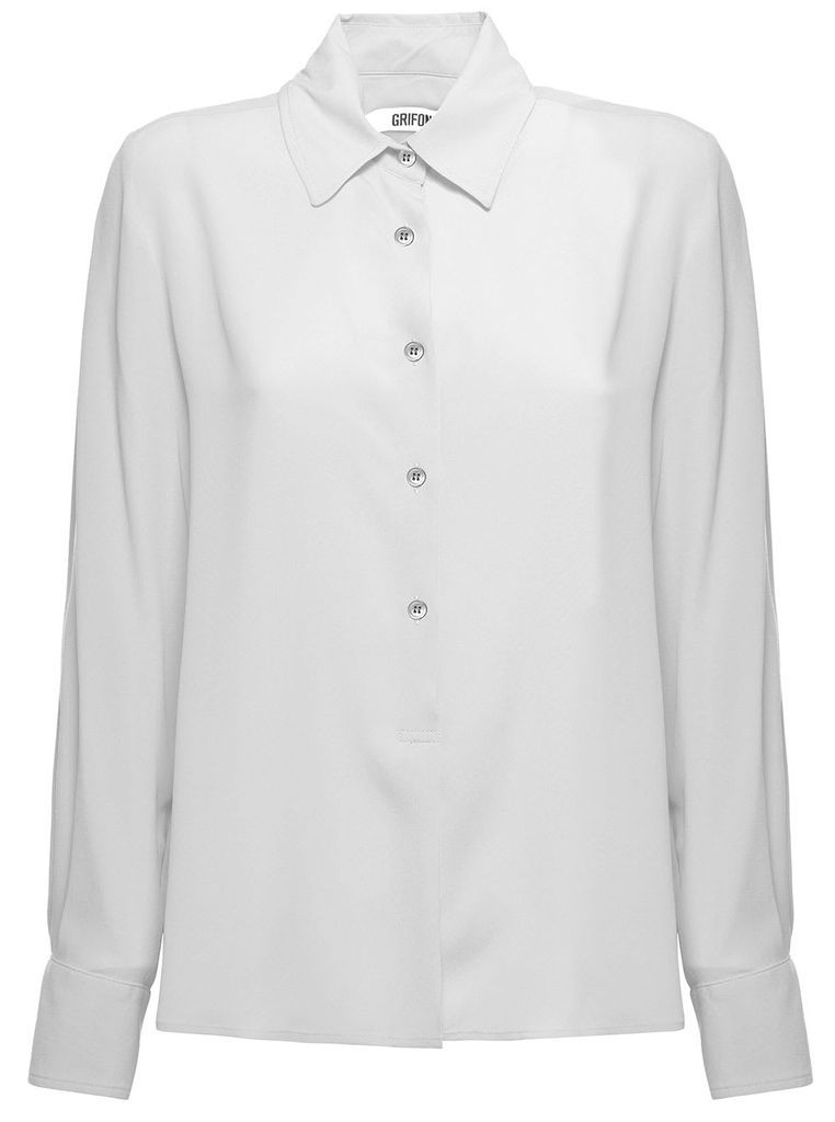 Grigfoni Woman White Silk Blend Shirt