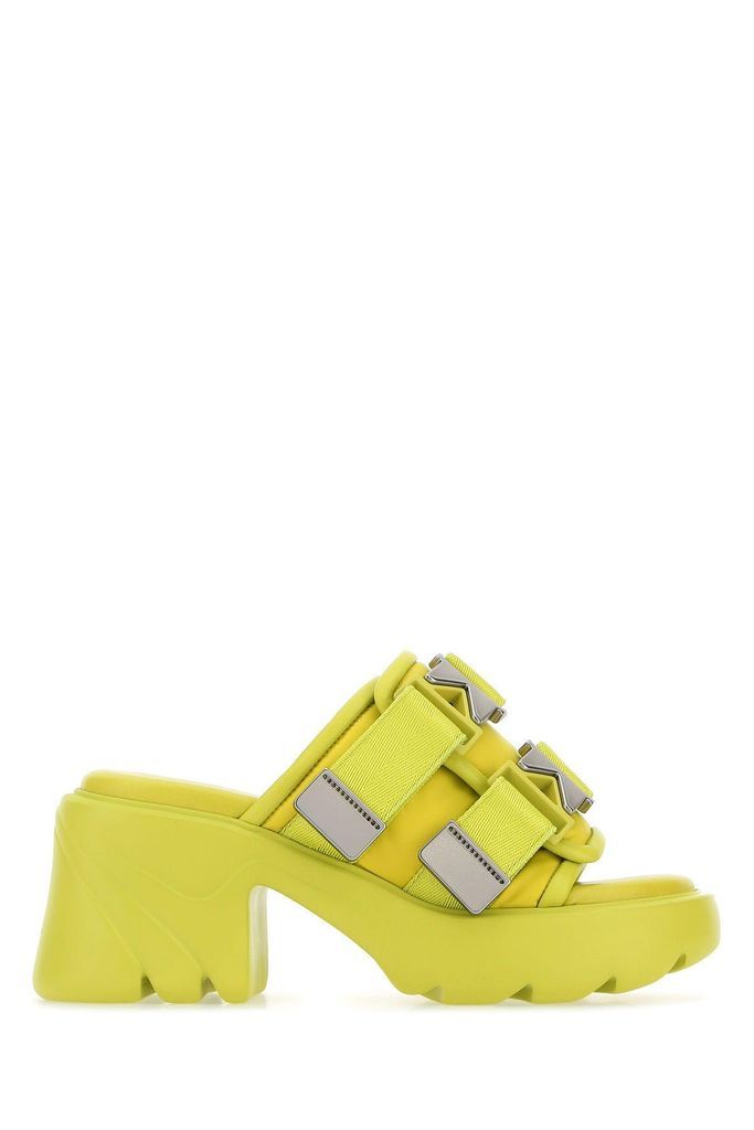 Acid Green Tech Fabric Flash Sandals