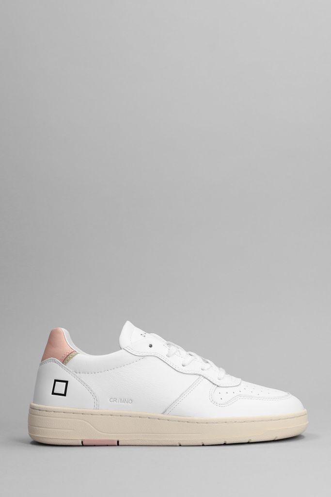 Court Mono Sneakers In White Leather