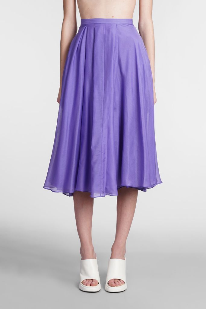 Skirt In Viola Cotton