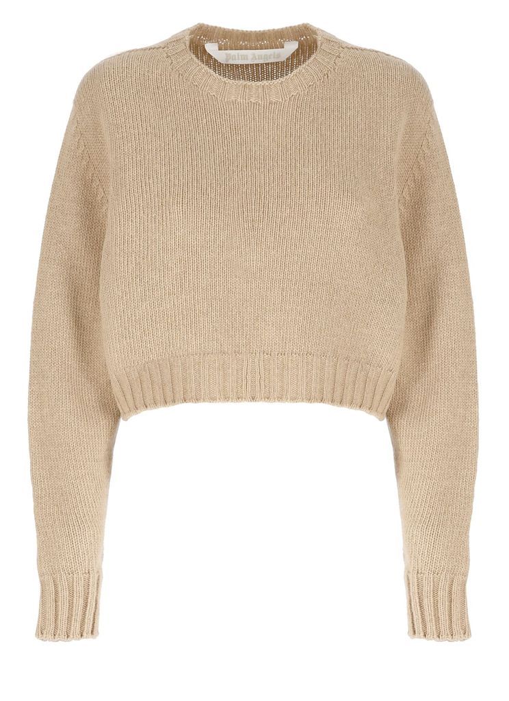 Cropped Sweater With Logo