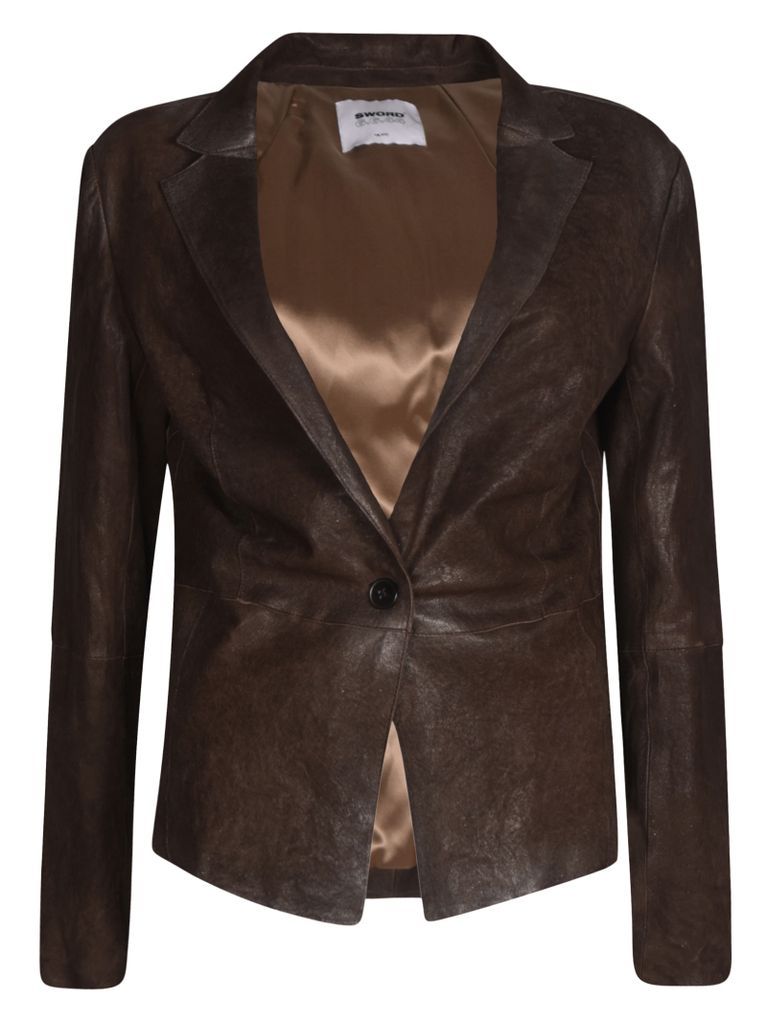 Single Buttoned Leather Jacket