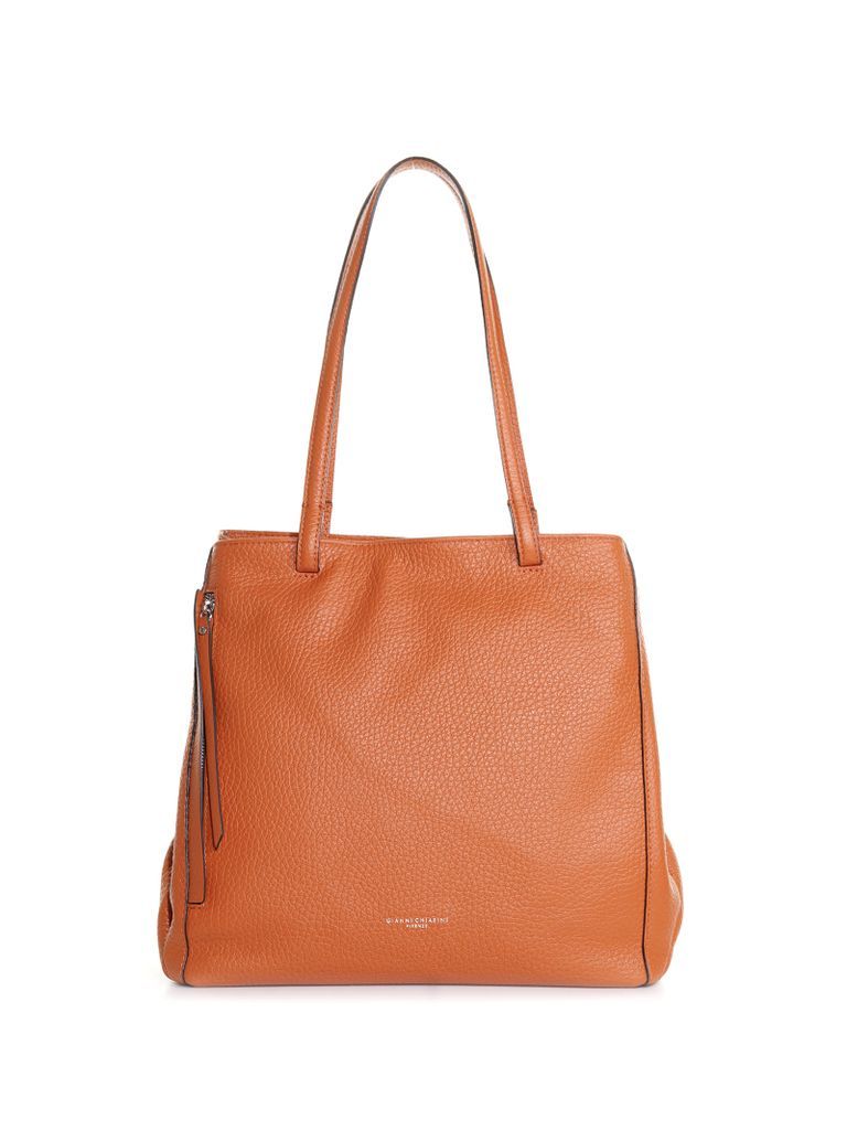 Orange Leather Shoulder Bag