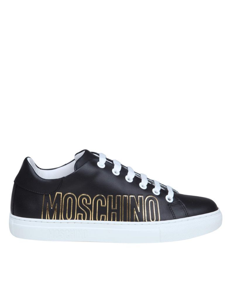 Sneakers In Black Leather With Logo