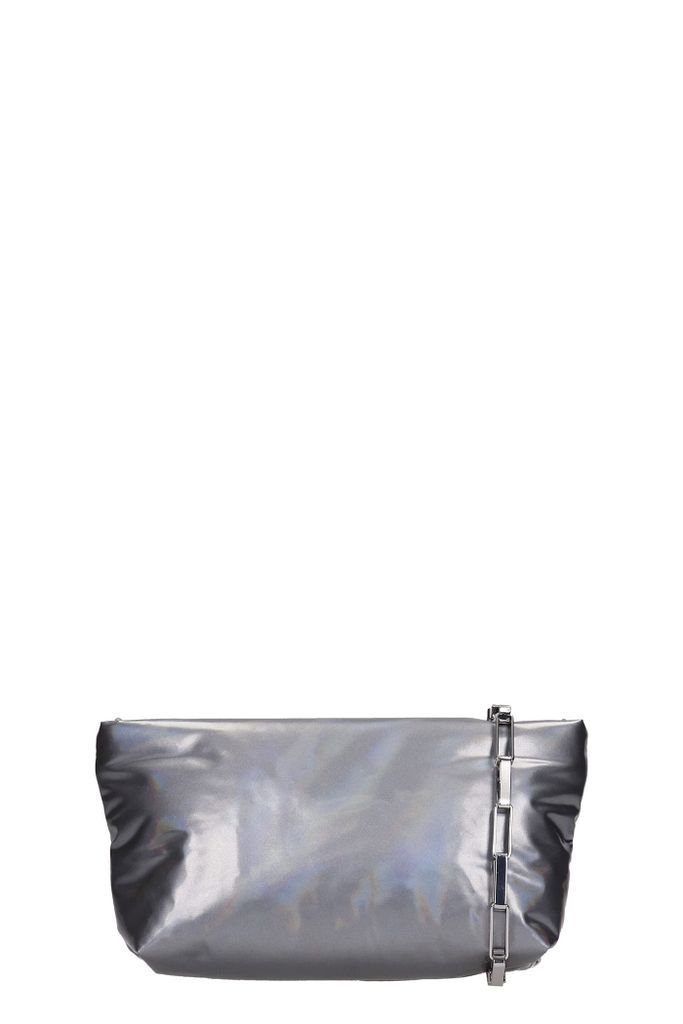 Shoulder Bag In Silver Patent Leather