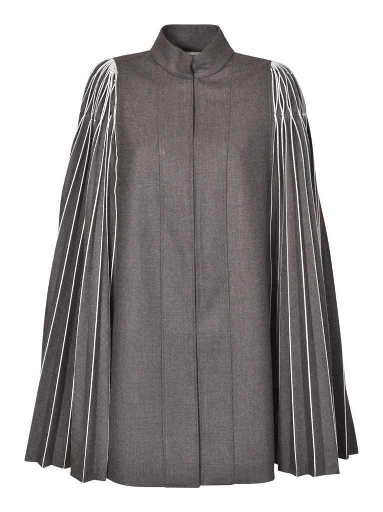 Pleated Mid-Length Coat