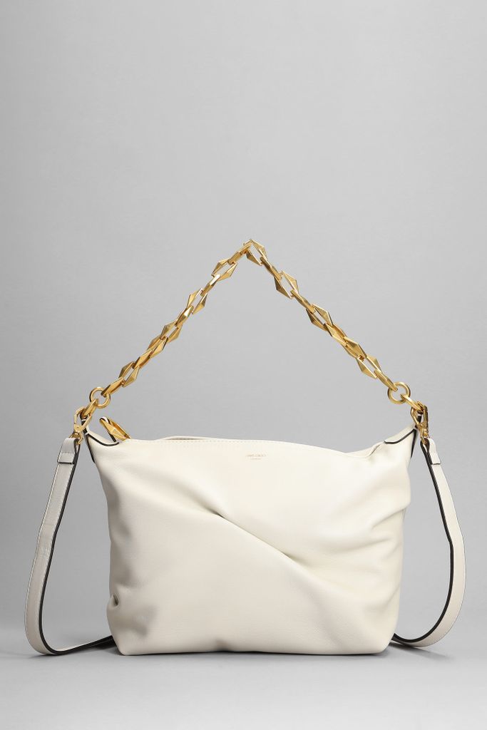 Diamond Shoulder Bag In White Leather