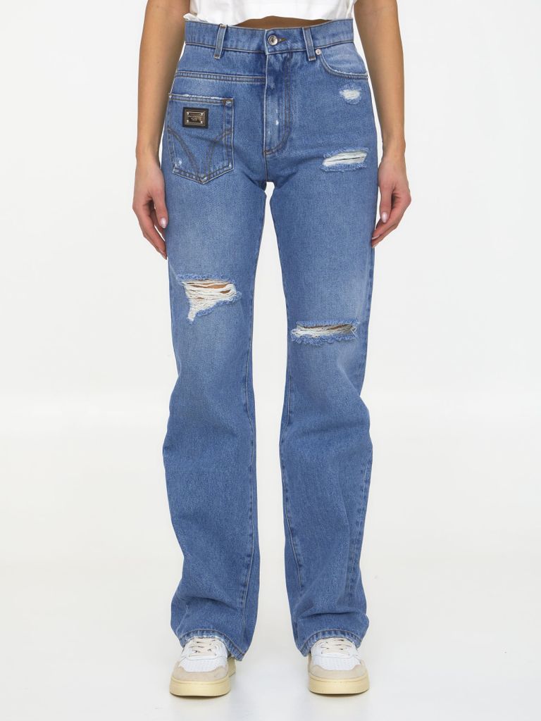 Patchwork Denim Jeans