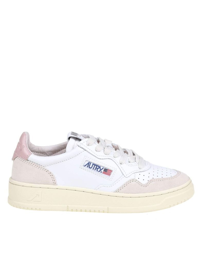 Sneakers In Leather And Suede Color White