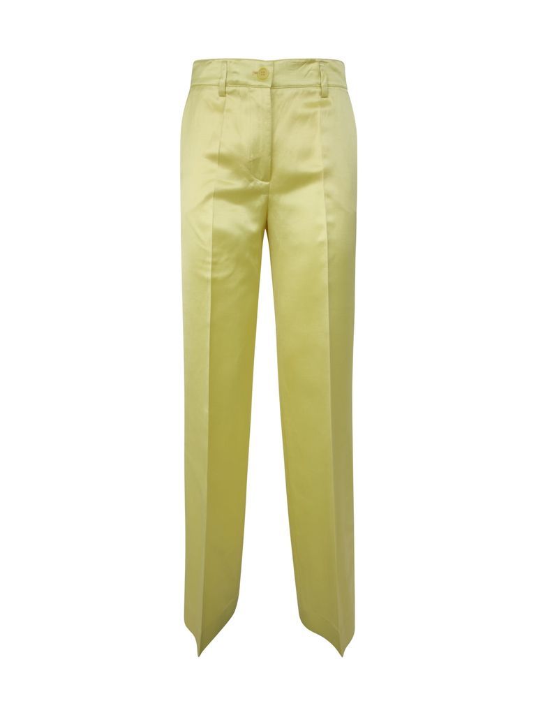 Satin, Viscose And Linen Trousers