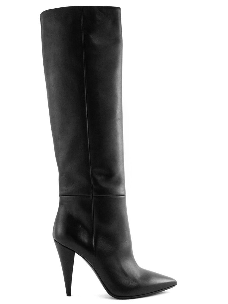 Black Leather High Boots
