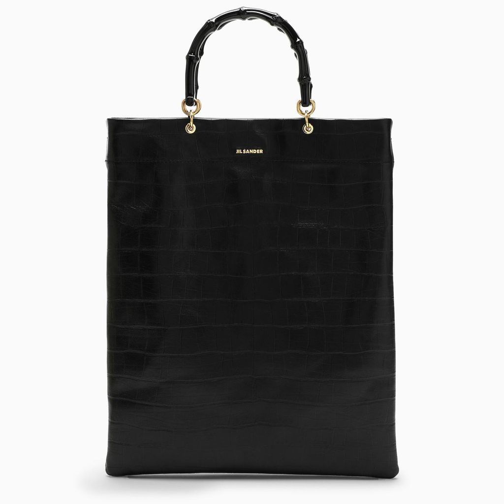 Black Medium Bamboo Shopper