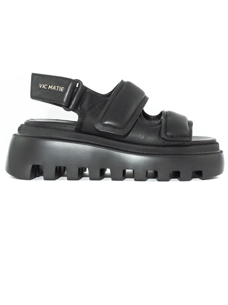 Black Nappa Leather Sandals