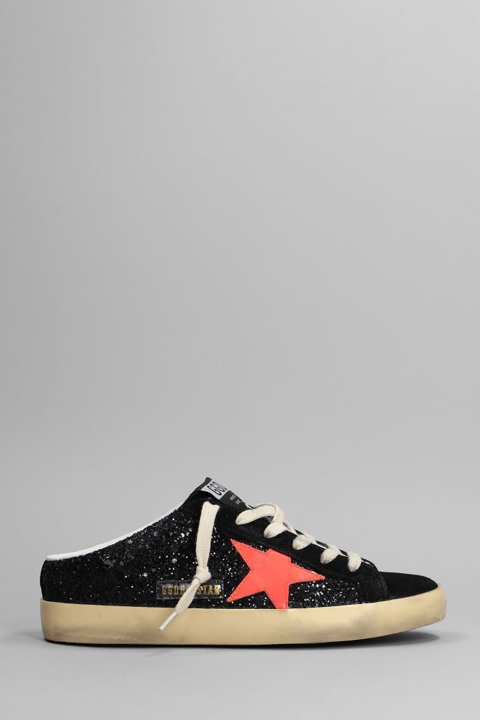 Superstar Sneakers In Black Suede And Fabric