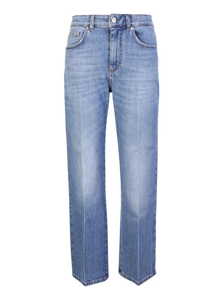 Crop Flare Blue Jeans