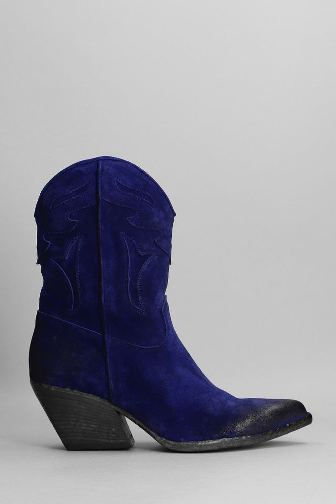 Texan Boots In Blue Suede