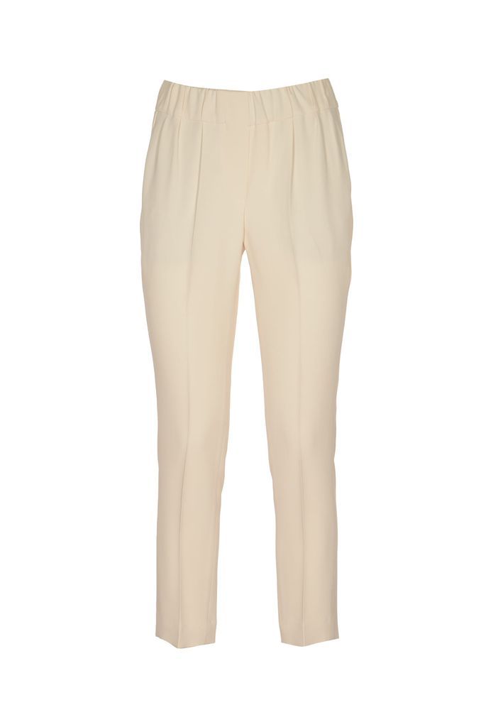 Elastic Waist Cropped Trousers