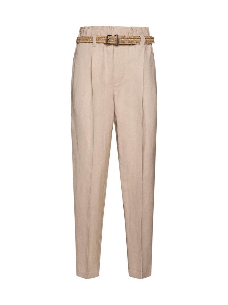 Belted Waist Tapered Pants