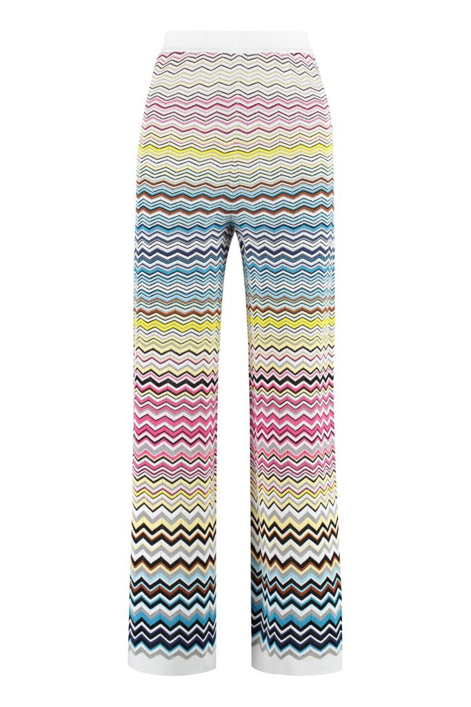 Chevron Knitted Palazzo Trousers