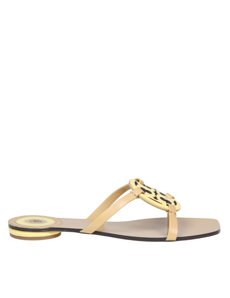 Miller Sandal In Leather With Logo