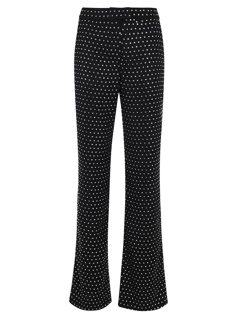 Gladys Crystal Straight Pants Whit Strass